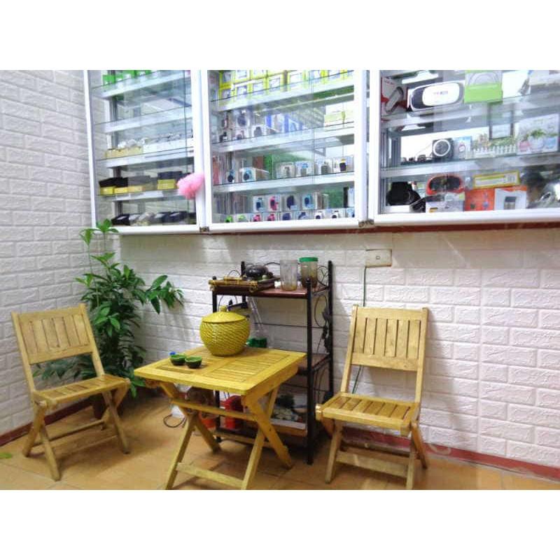 Combo 10 tấm xốp dán tường chống thấm 3D giả gạch màu Trắng