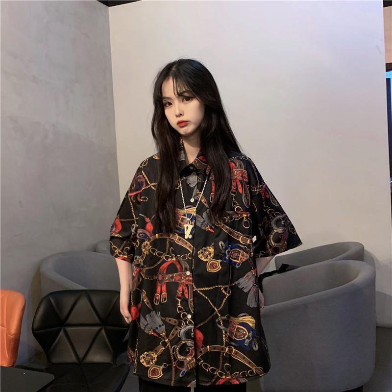 Áo sơ mi nam tay ngắn in họa tiết thời trang