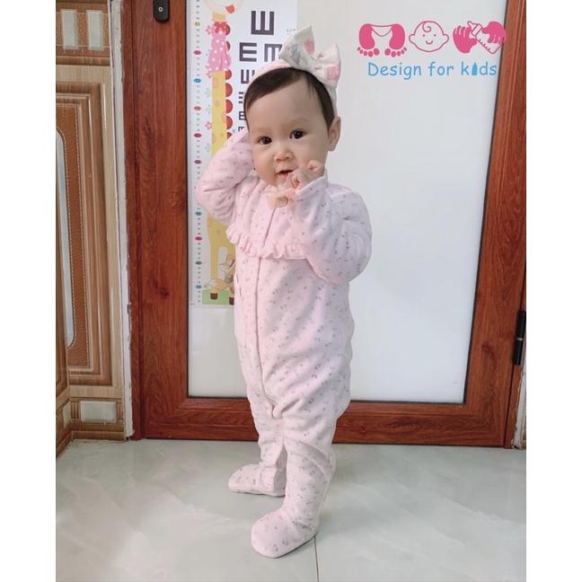 Sleepsuit nỉ nhung HARVEST xuất dư cho bé trai và bé gái