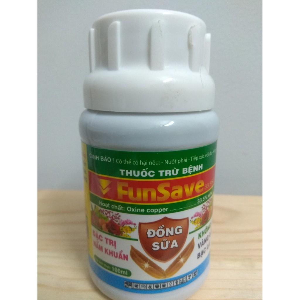 Sản phẩm Đồng sữa Funsave trừ nấm khuẩn không lo vàng lá, bạc lá - chai 100 ml