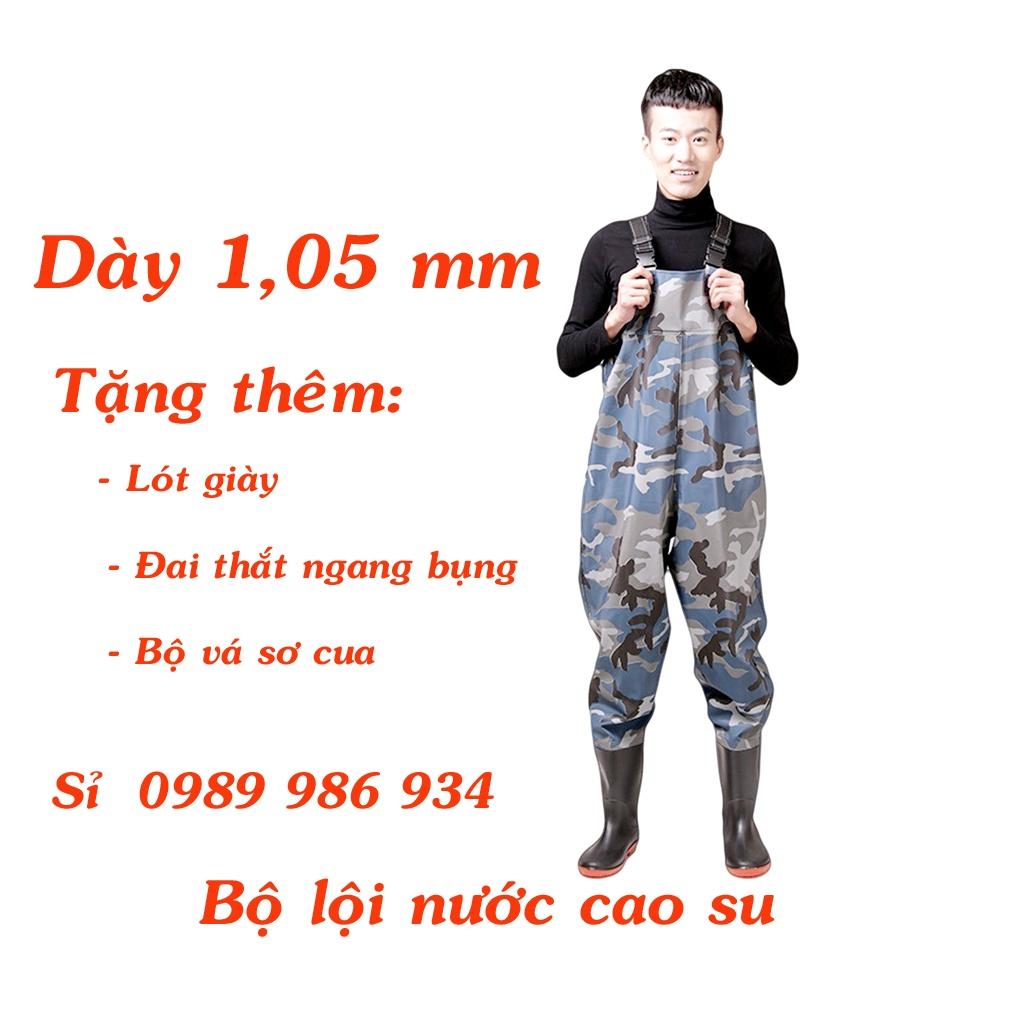 Xả Bộ yếm lội nước cao su, ủng liền quần đi mưa, lội nước chống thấm tuyệt đối. Độ dày 0,85 mm