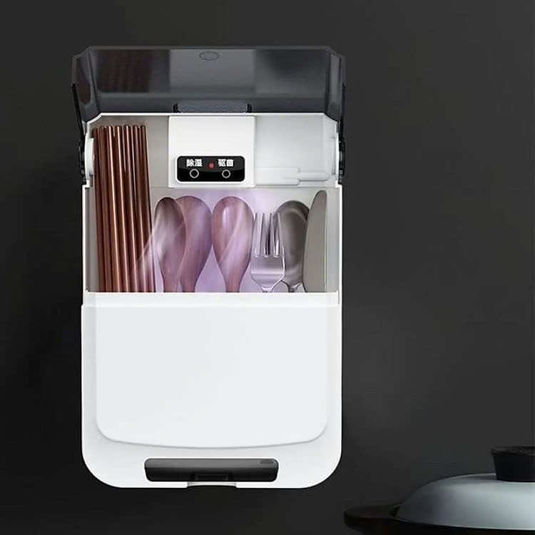 Hộp Đựng Đũa Thìa Dán Tường Bốn Ngăn Tiện Dụng Có Nắp Đậy, Dán Tường Siêu Chắc Chắn - Hàng Việt Nam - Giao Mầu Ngẫu Nhiên