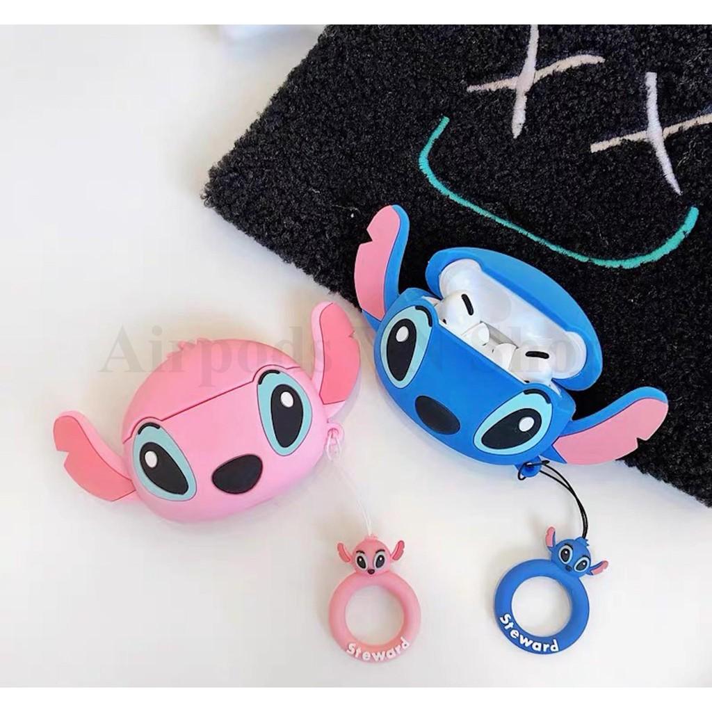 Bao Case Ốp dành cho Airpods 1/2, Airpods Pro Lilo tai to silicon 3D Lilo & Stitch cao cấp