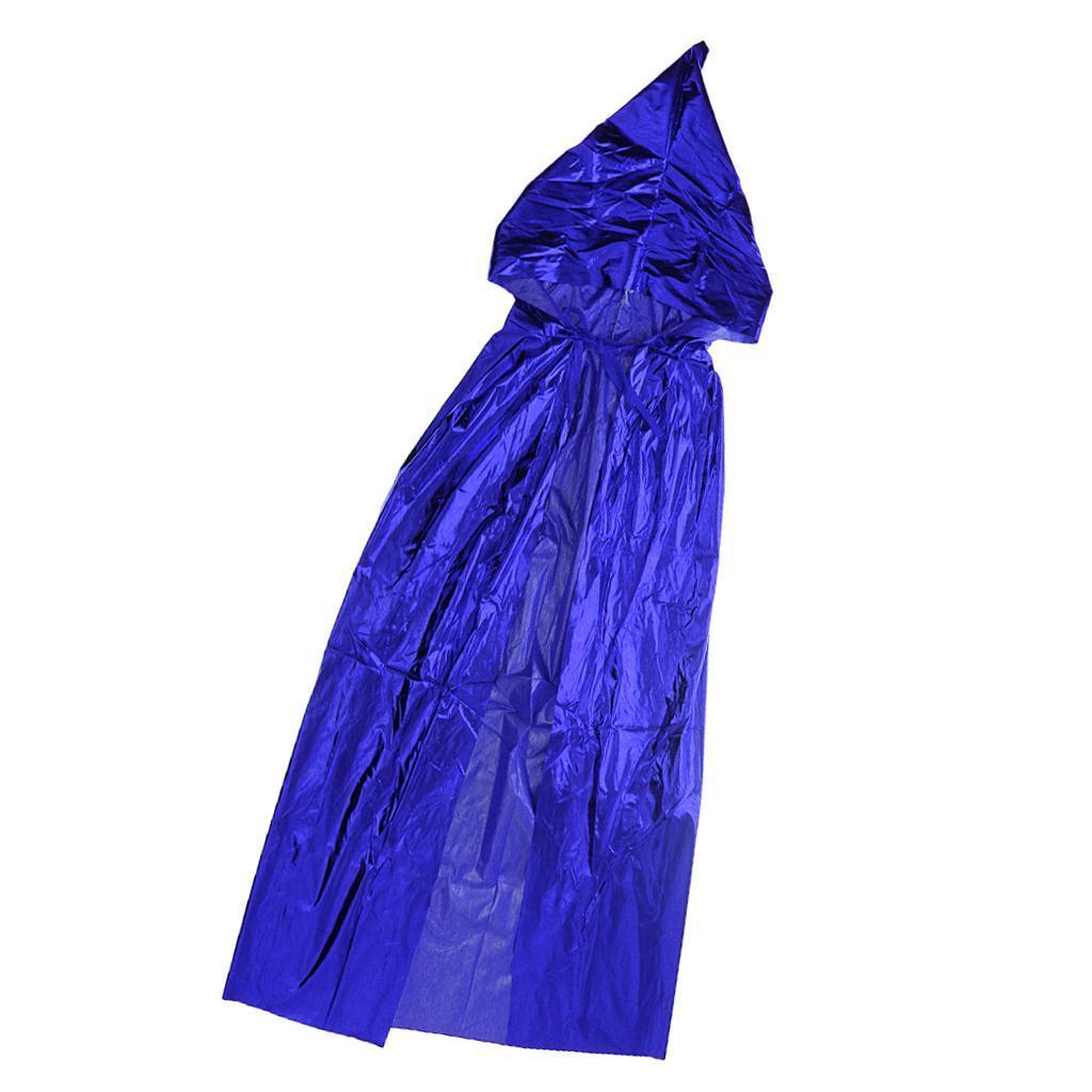 Adults Metallic Hooded Cape Cloak Robe Halloween Gothic Witch Costume