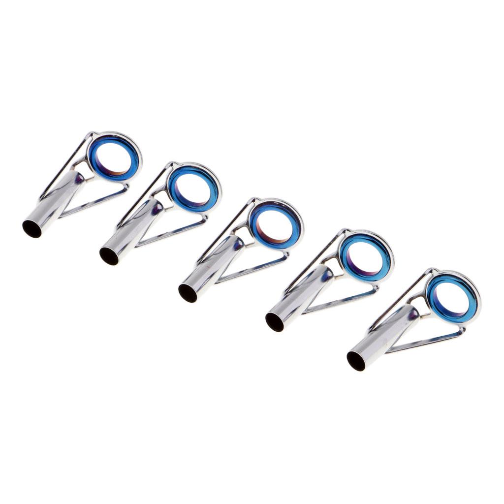 5pcs Fishing Rod Guides Tips Repair Kit Spinning Casting Rod Tip Ring