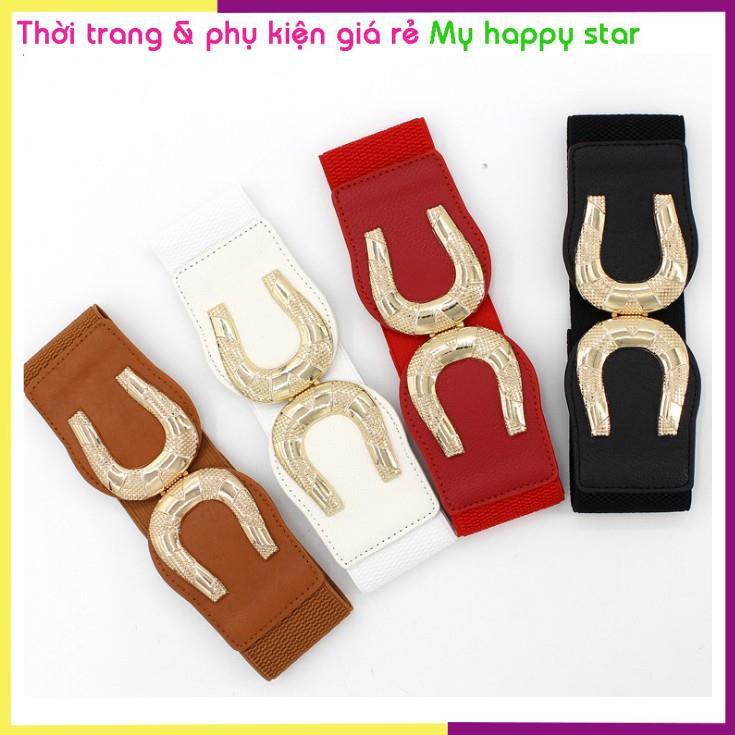 Thắt lưng chun bản vừa 6cm khóa dập đẹp TTL70 - TTL70,Trắng