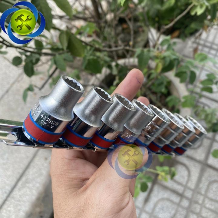 Bộ đầu tuýp 8 chi tiết hệ Inch Kingtony 4010SR 12 cạnh