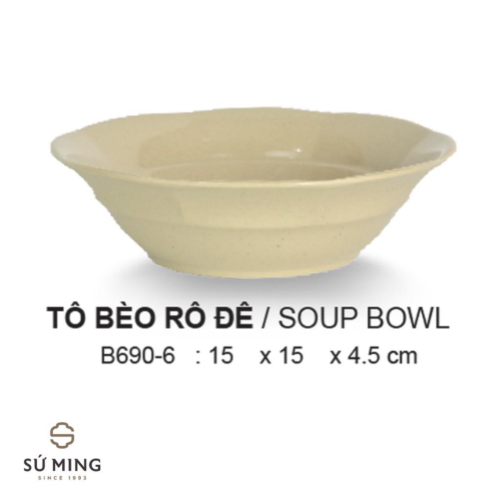 Bát Ăn Mì, Phở, Bún Nâu Đá Nhựa Melamine Cao Cấp Dùng Trong Nhà Hàng, Quán Ăn