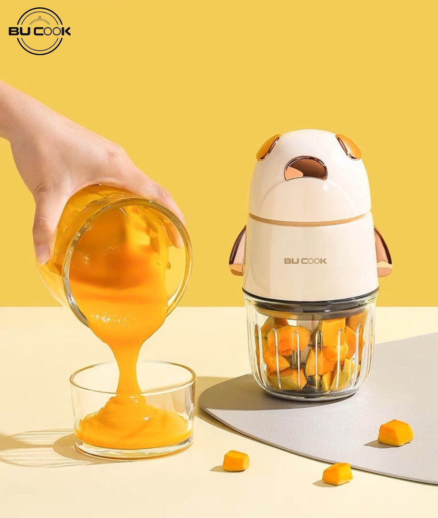 Máy Xay Thịt Ăn Dặm Cho Bé, Máy Xay Đa Năng Cối Thủy Tinh, Lưỡi 6 Cánh BUCOOK BNP0523 - Hàng chính hãng