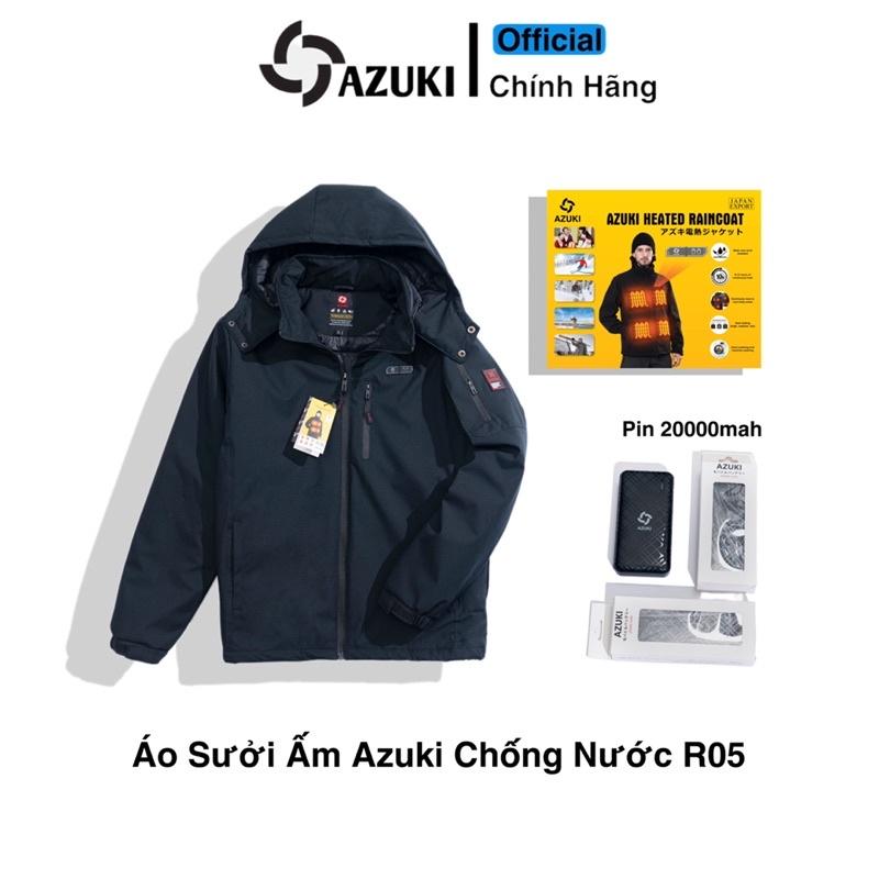 Áo Sưởi Ấm Azuki Raincoat R05 Chống Mưa Siêu Tốt, Pin 20000mah Chạy 10~15 Tiếng, Mới Nhất 2023, Bảo Hành 12 Tháng