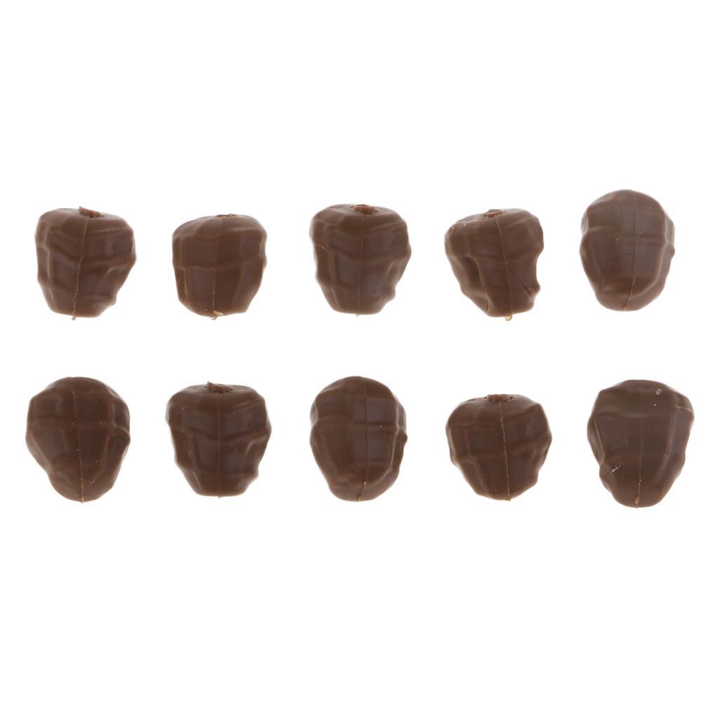 10pcs Fishing Baits Pop Up Tiger Nuts Imitation Bait For Carp Fishing Brown