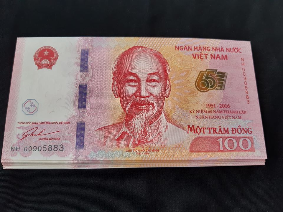 Tờ tiền 100 đồng kỷ niệm 65 năm thành lập Ngân hàng Việt Nam