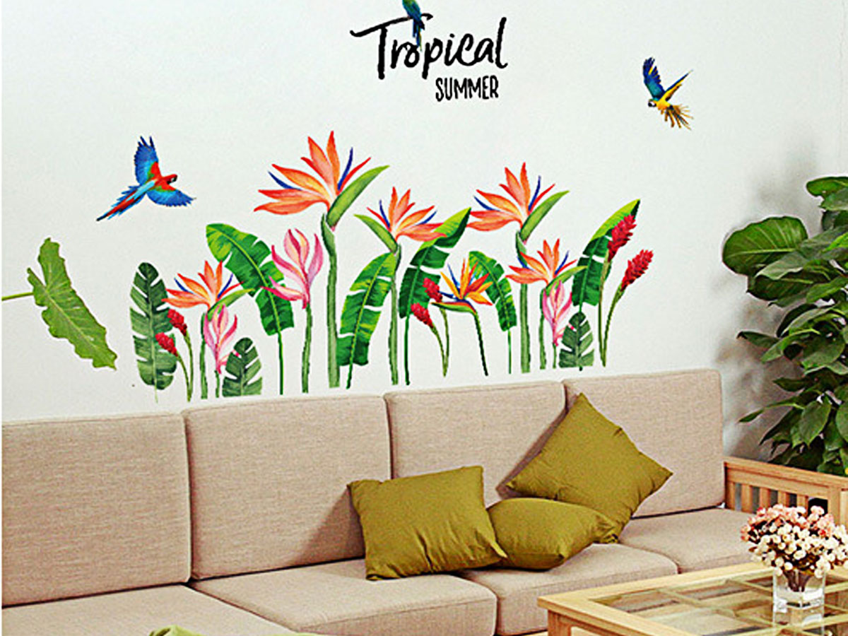 DECAL CHÂN TƯỜNG HOA CHUỐI