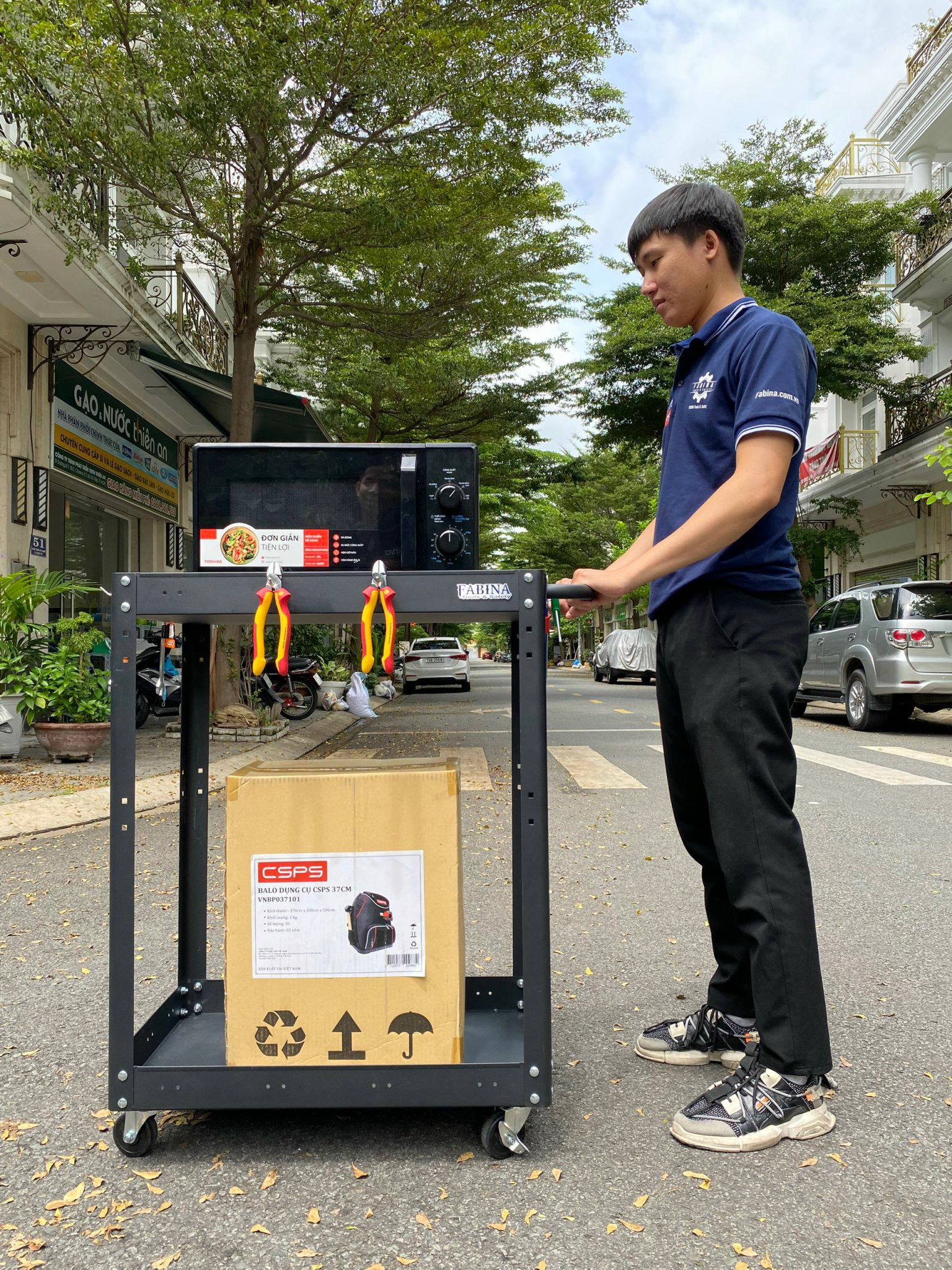 Kệ thép 2 tầng cao 980mm màu đen