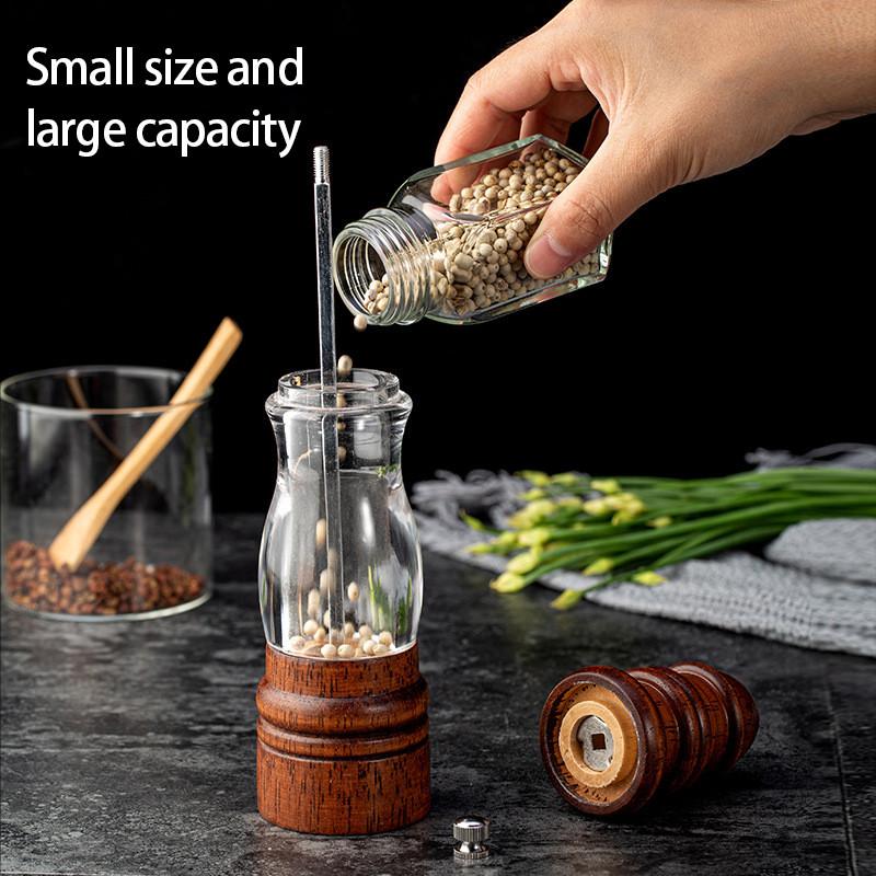 8Inch Cổ Điển Bằng Tay Gỗ Sồi Muối Và Hạt Tiêu Xay Gia Vị Máy Xay Hạt Tiêu Cầm Tay Nhà Máy Cho Nhà Hộ Gia Đình Dụng Cụ Nhà Bếp