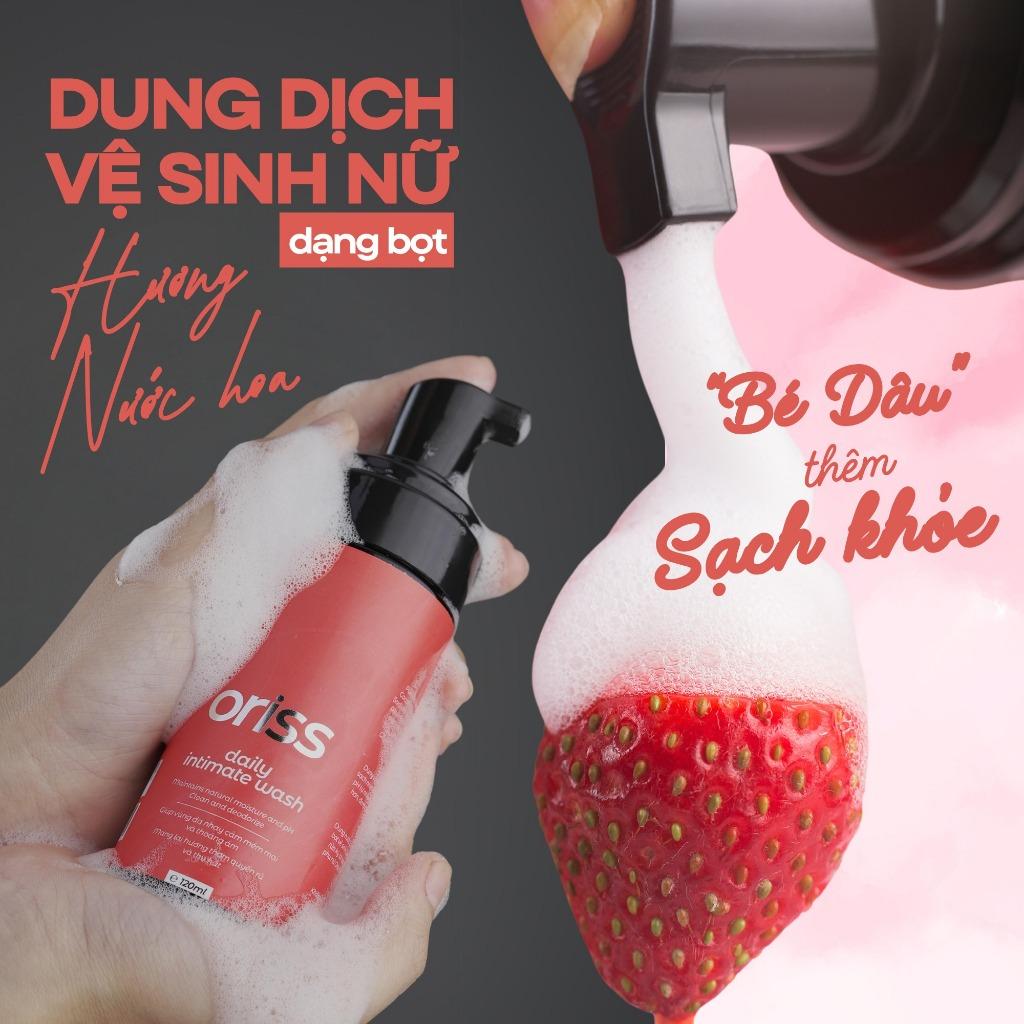 [MUA 1 TẶNG 1] Dung dịch vệ sinh phụ nữ dạng bọt Oriss Daily Intimate Wash hỗ trợ làm sạch dịu nhẹ hương nước hoa 120ml