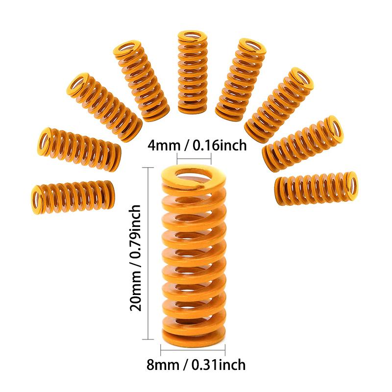 4/8 Chiếc 8*20Mm 3D Máy In Bo Mạch Chủ Lò Xo Nén Tải Nhẹ Cho CR-10 Ender 3 Heatbed lò Xo Đáy Kết Nối San Lấp Mặt Bằng