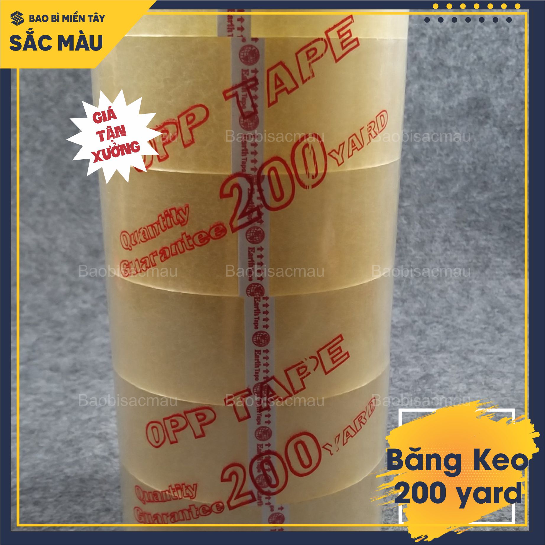 6 Cuộn băng keo/ băng dính trong 200 yard chất lượng cao dùng để đóng gói hàng hóa