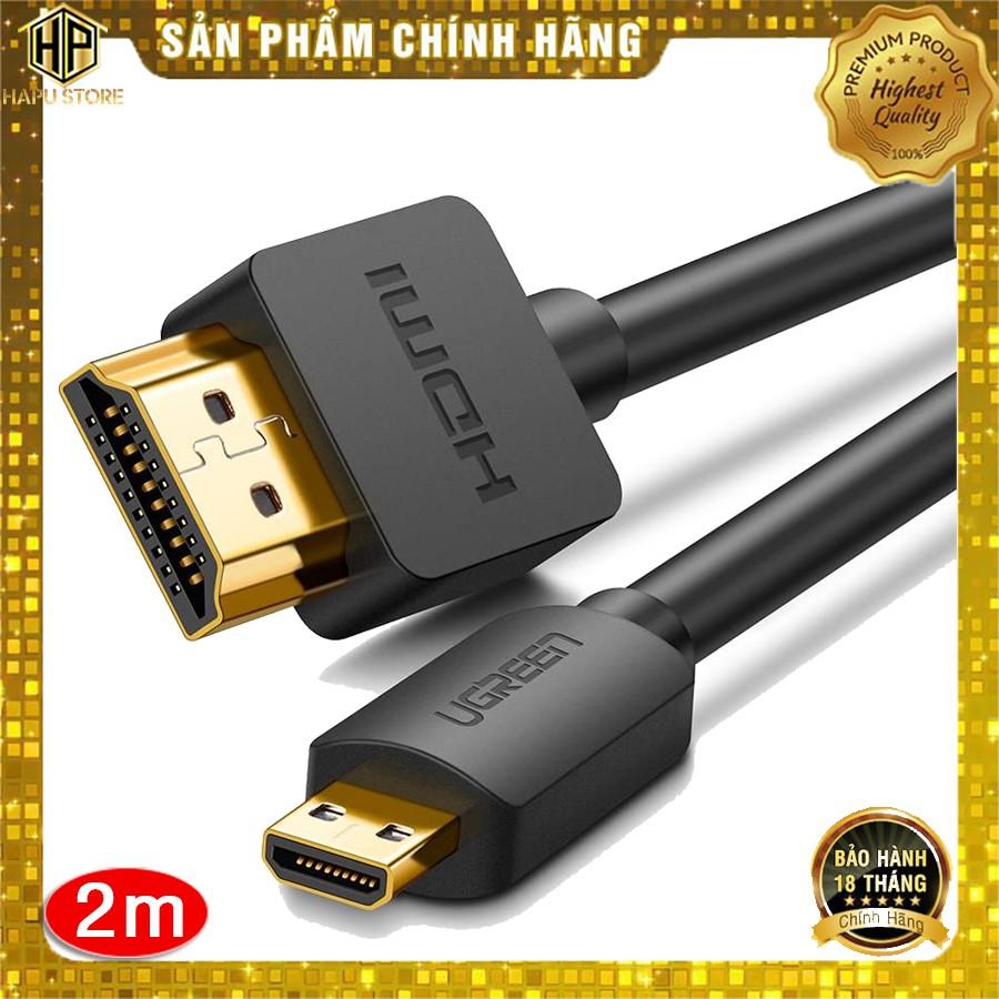 Cáp chuyển đổi Micro HDMI sang HDMI Ugreen 30103 dài 2m chính hãng - Hàng Chính Hãng