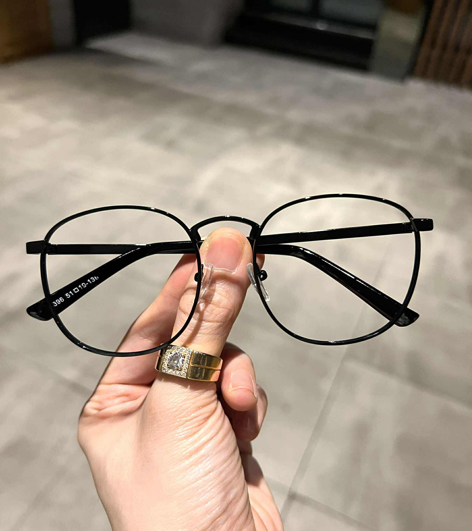 Kính mắt dáng tròn unisex form to gọng bản dày chắc chắn thay được tròng cận độ cao