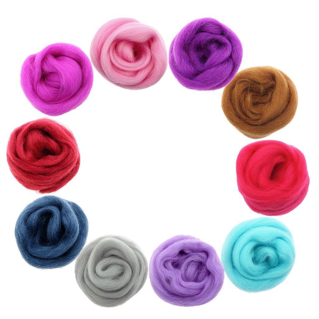 3-5pack 10g Soft Wool Roving Felting Wool for DIY Needle Felting Craft Grayish