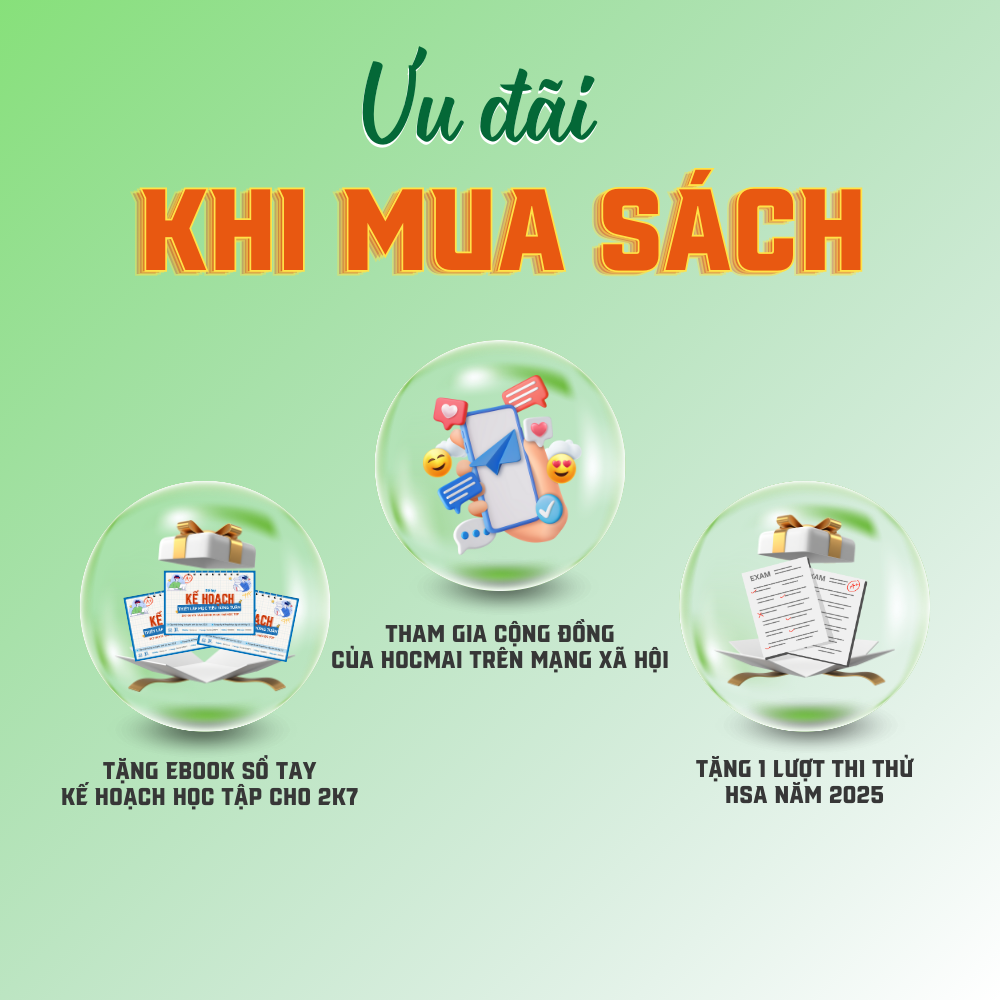 [HSA 2025] Sách Tổng ôn cấp tốc luyện thi Đánh giá năng lực - Tiếng Anh - ĐHQG HN - HOCMAI