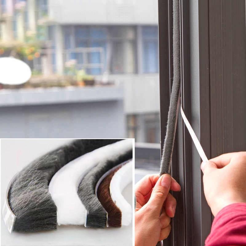 Gioăng lông nheo đế dán 7mm lông cao 12mm dán khung cửa cách âm chống ồn Gioăng Nỉ cao cấp - 0.5 Mét