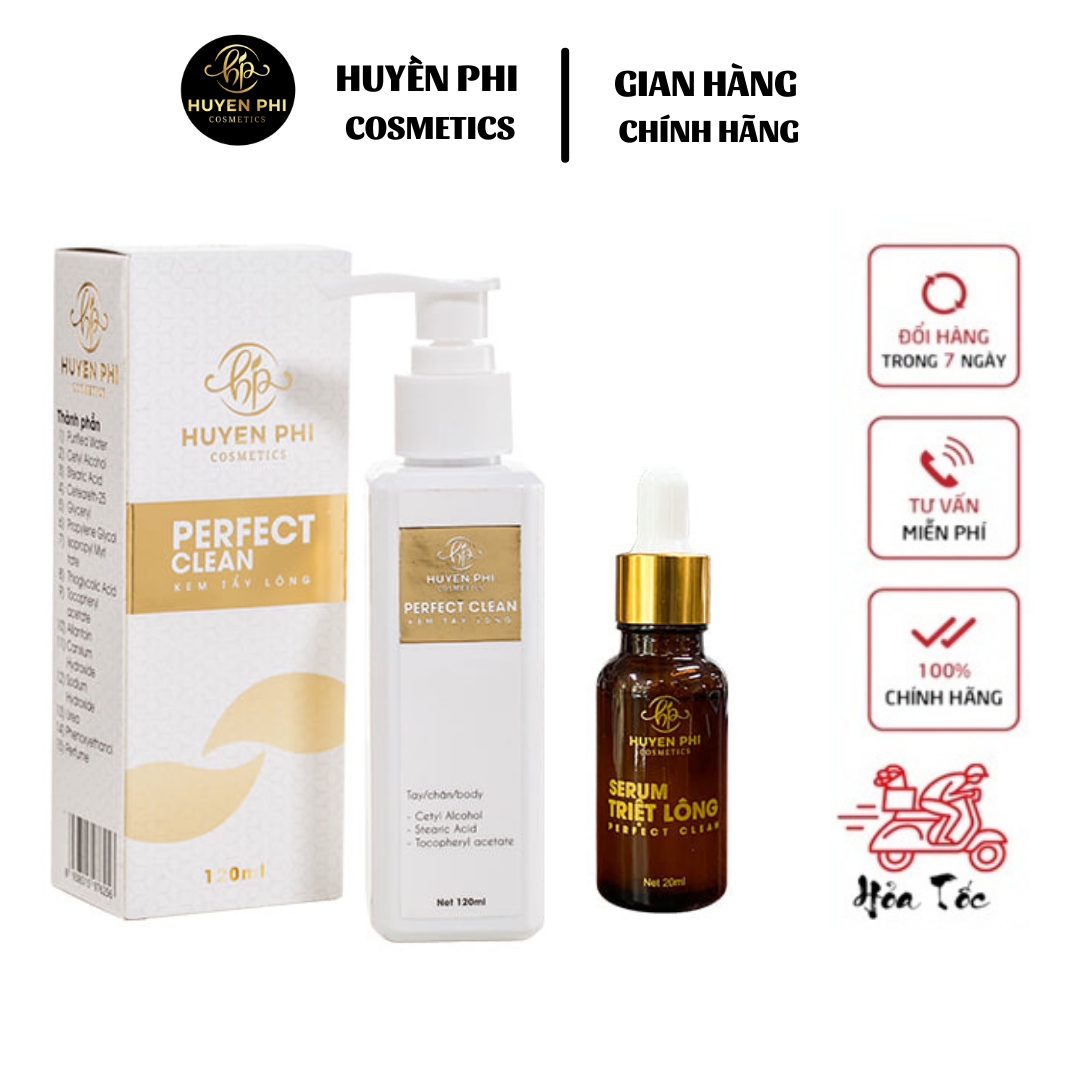 PERFECT CLEAN SERUM Kem Tẩy Lông Huyền Phi Triệt Tận Gốc Lông Tay Chân Bụng Bikini