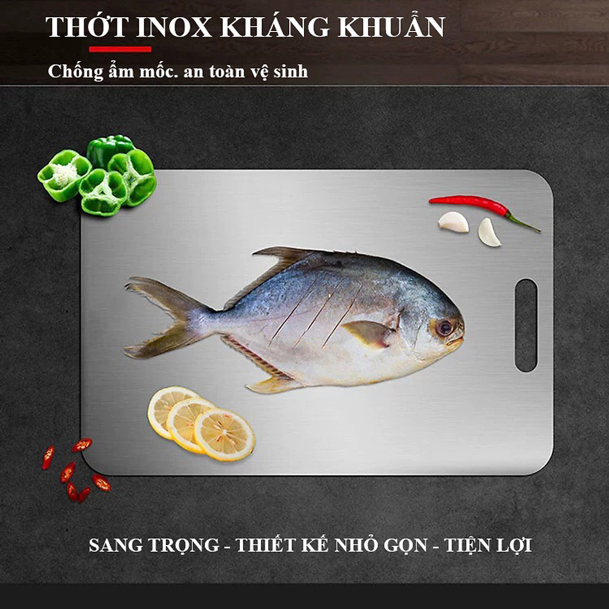 Thớt Inox 304 Kháng Khuẩn Chống Bám Bẩn - Hàng chính hãng