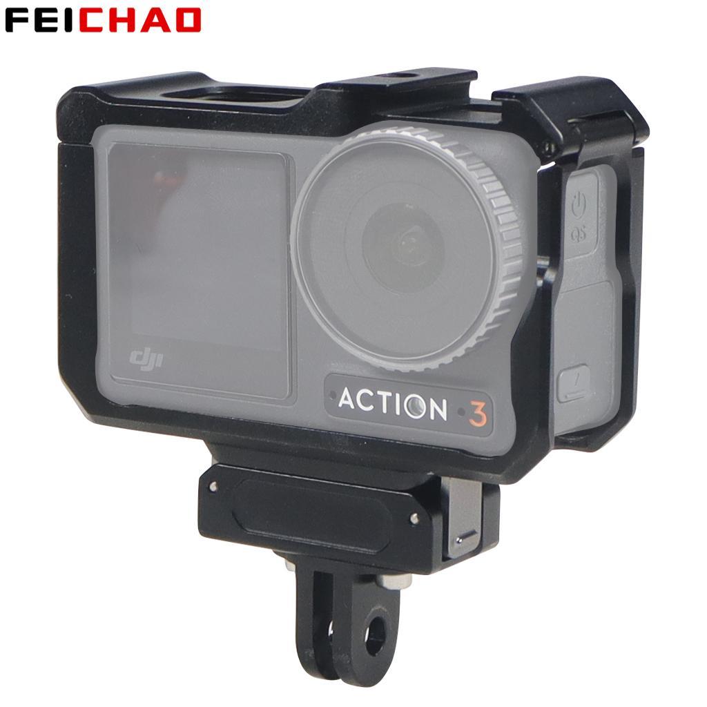 Nâng cấp Lồng kim loại Base Base từ tính cho DJI OSMO Hành động 3 Trường hợp khung bảo vệ mở rộng giày Cold Mount 1/4 "