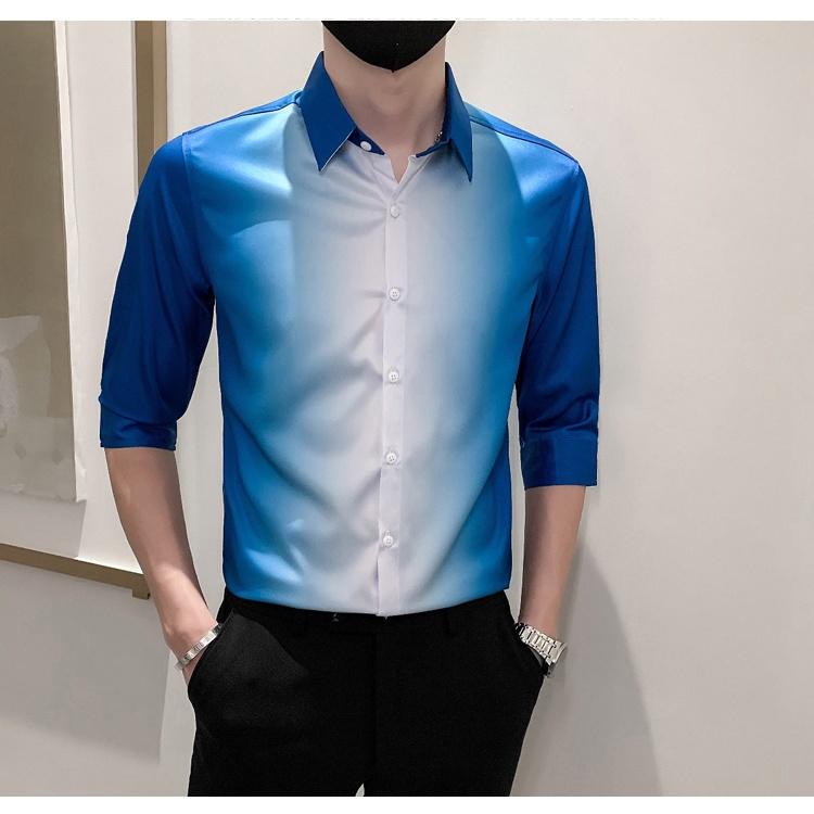 Áo sơ mi nam phối màu tay lỡ phong cách hàn quốc sang chảnh cực ngầu và tinh tế, nam tính - h62