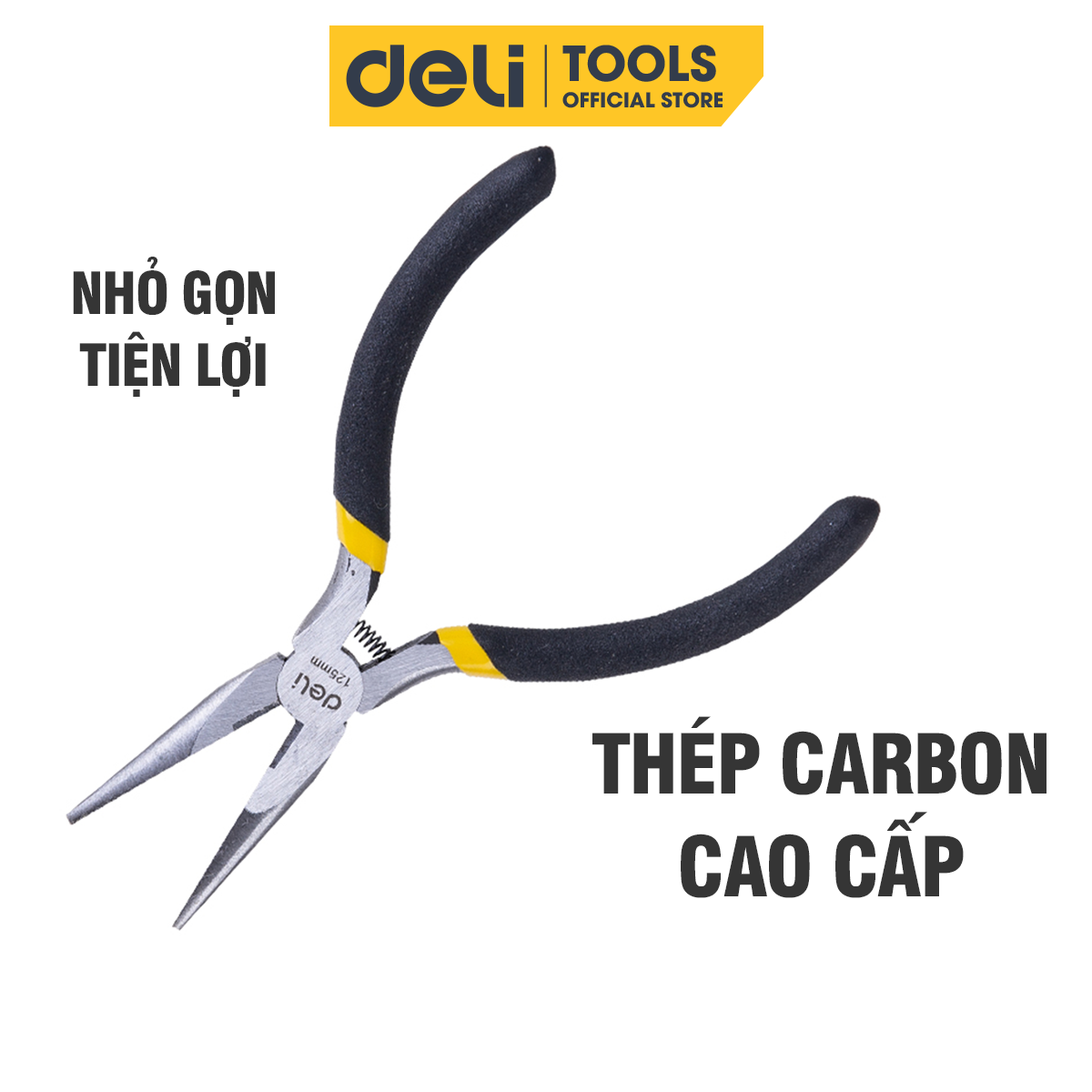 Kìm Tuốt Dây Điện Mini Đa Năng Deli - Kềm Chất Liệu Thép Carbon Cao Cấp Chống Mòn Gỉ, 125mm Nhỏ Gọn - DL20026