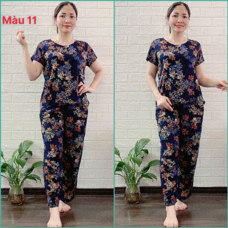 Bộ lanh trung tuổi ống côn dài, Bộ mặc nhà cho mẹ, bộ đồ lanh mùa hè