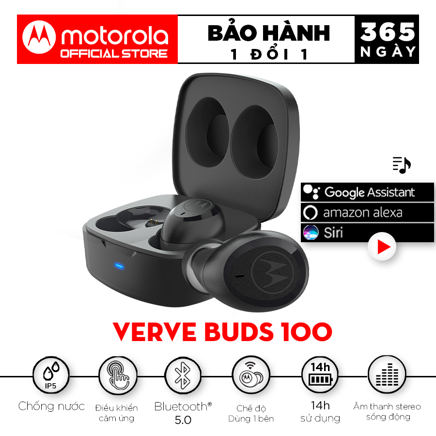 Tai Nghe Bluetooth Motorola Vervebuds 100 - Hàng Chính Hãng