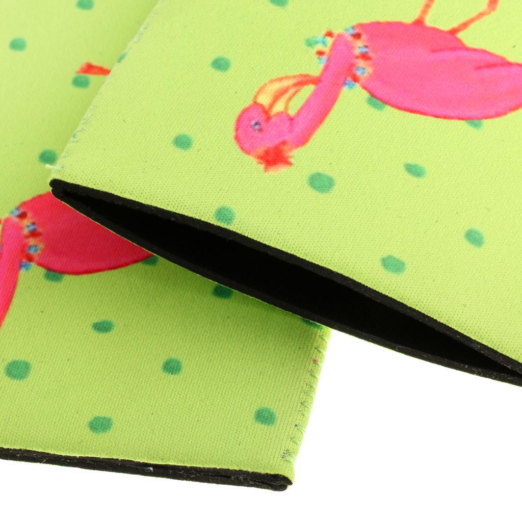 1 Pair of Flamingo Stubby Beer Bottle Tin Can Cooler Sleeve Wedding Favors