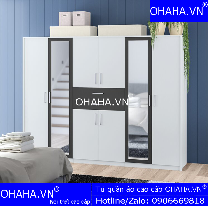 TỦ QUẦN ÁO GỖ CÔNG NGHIỆP HIỆN ĐẠI OHAHA - TQA004