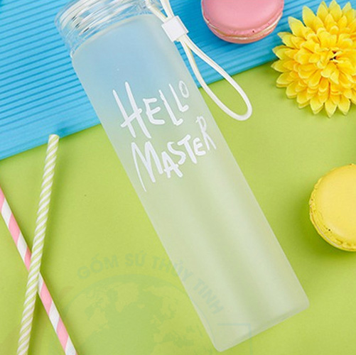 Combo 2 bình nước thủy tinh Hello Master 480 ml (Giao màu ngẫu nhiên)