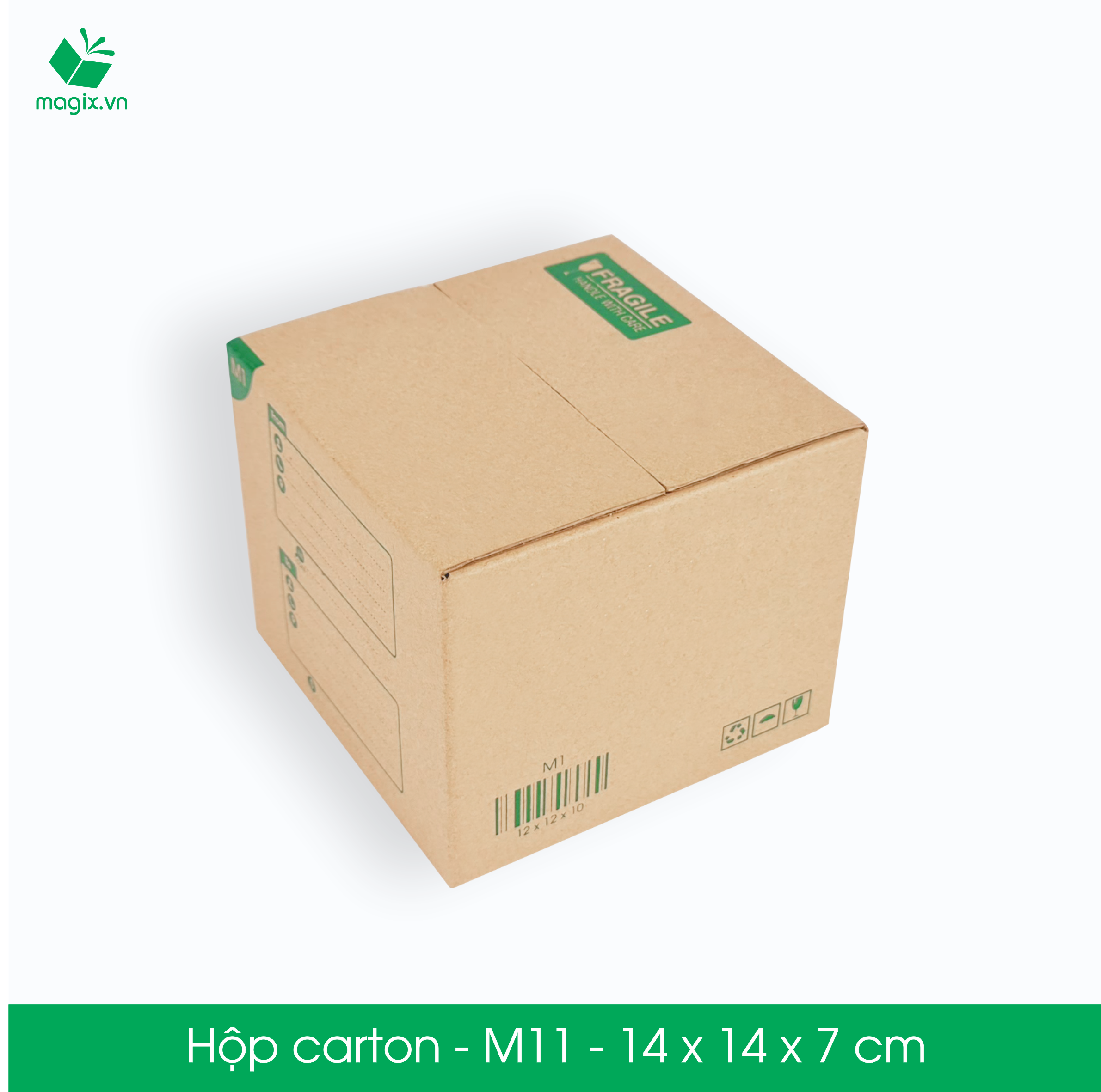 60 Thùng hộp carton đóng hàng - M11 - 14x14x7 cm