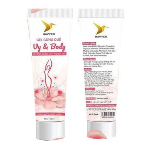 Vy &amp; Body Gel Gừng Quế (150ml) - Gel Massage Tan Mỡ Bụng, Đùi + Kèm Thước Dây(màu ngẫu nhiên)