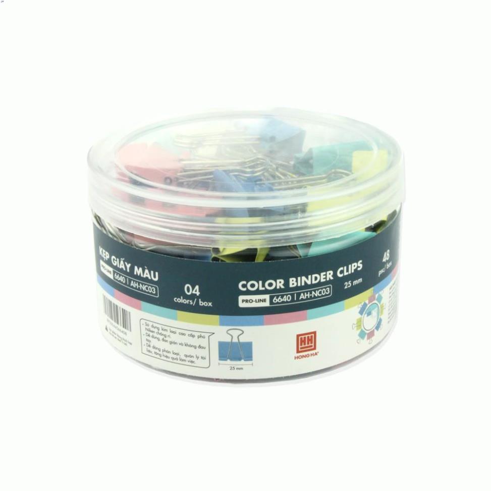 Kẹp giấy nhiều màu Hồng Hà 25mm 6640