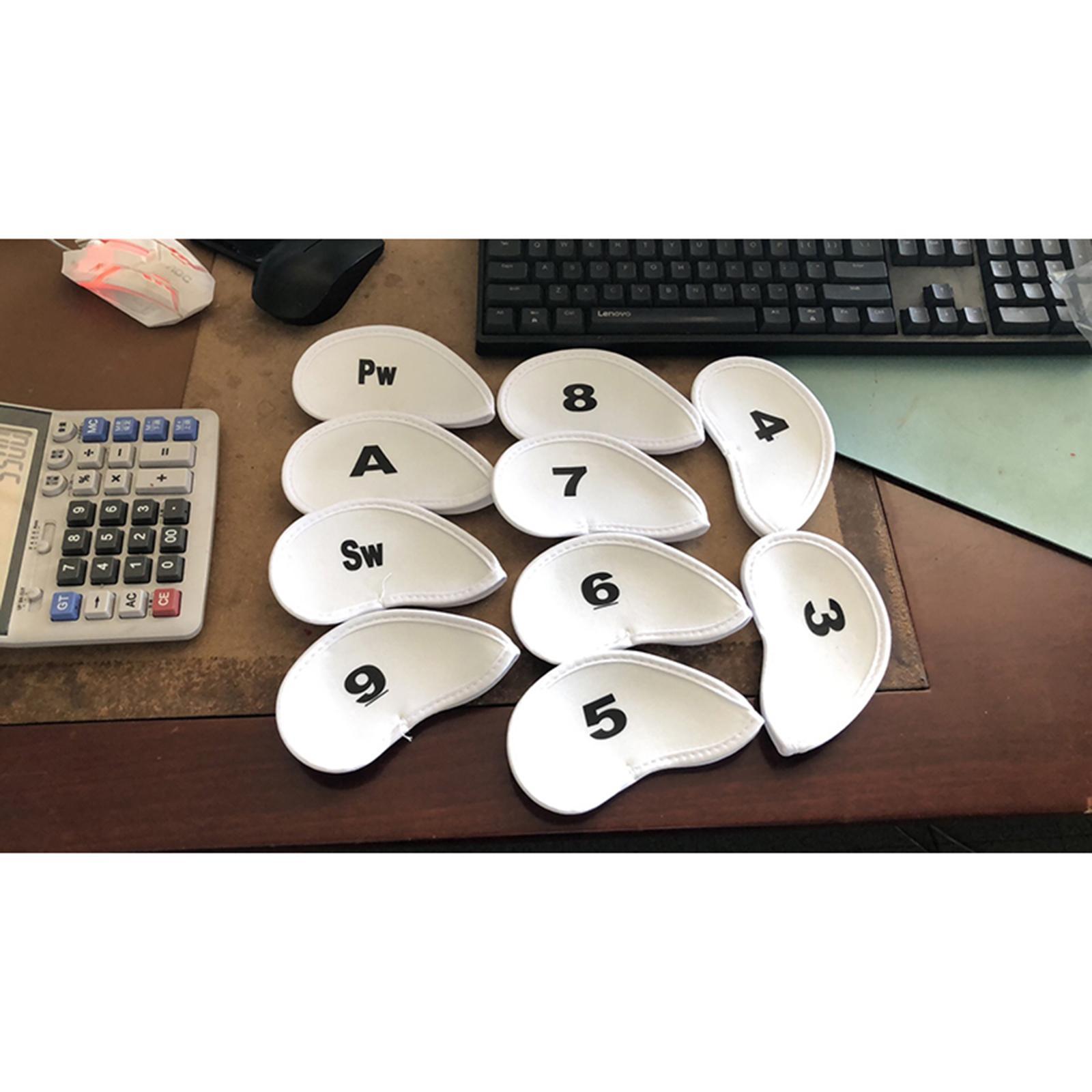 10 Pieces Golf Club Iron Headcover Set Protection Guard Guard Protective