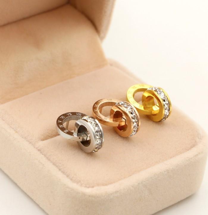 Bông Tai 2 Khoen Tròn Chất Liệu Thép Titan Không Đen Cao Cấp TT 1014 - 1 Cặp