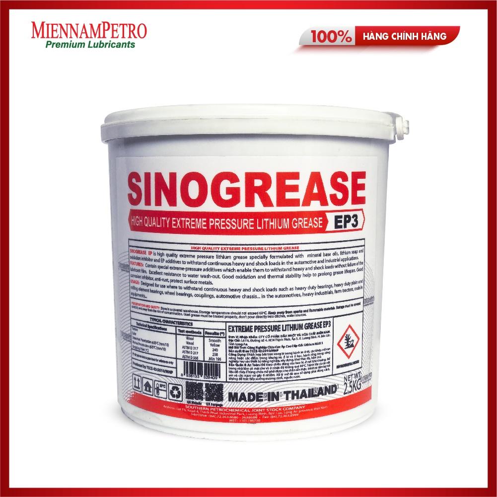 Mỡ Bôi Trơn MiennamPetro Sinogrease EP3 NLGI 3 2,5KG Bảo Vệ Ô Tô Công Nghiệp Cao Cấp