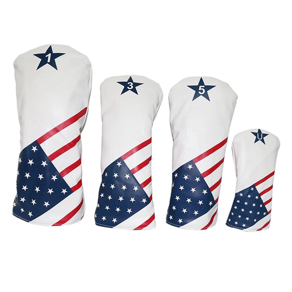 4pcs/Set Waterproof Golf Club Head Cover NO. 13 5 UT Wood Driver Headcover
