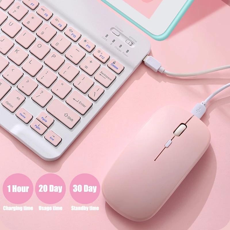78 Phím Bàn Phím Không Dây Bộ Sạc Hỗn Hợp Roud Keycap Màu Kẹo Cho Laptop Notebook PC Bluetooth Bàn Phím Và Chuột