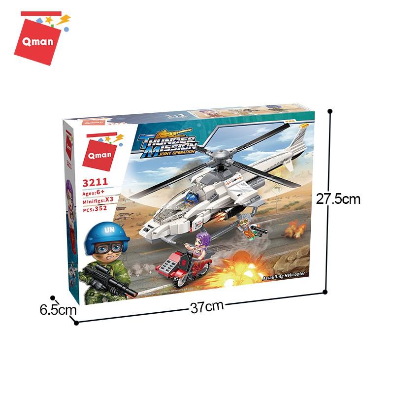 Đồ chơi xếp hình Trực thăng tấn công Qman 3211 cho bé trai từ 6 tuổi
