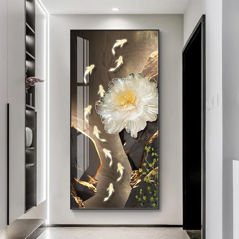 Tranh treo tường hoa cánh mỏng hiện đại trang trí decor kèm đinh