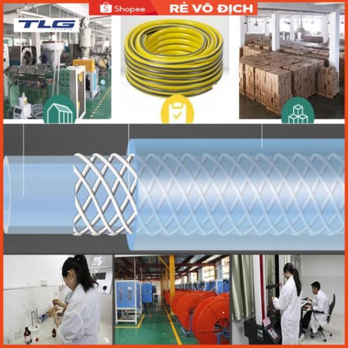 Bộ dây vòi xịt nước rửa xe, tưới cây . tăng áp 3 lần, loại 20m 206318 đầu đồng, đai, nối