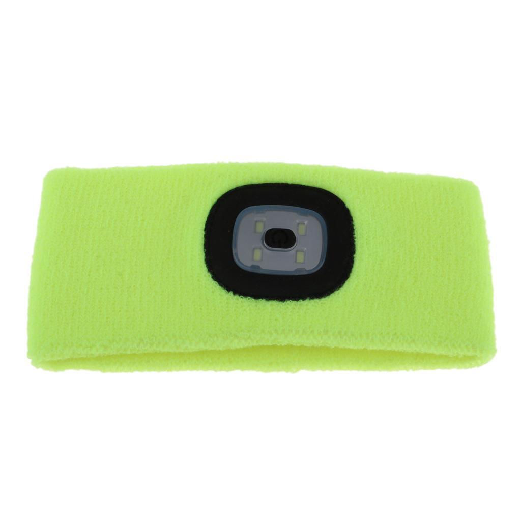Hands Free LED Lighted Battery Powered Headlamp Braided Headband Sweat Band