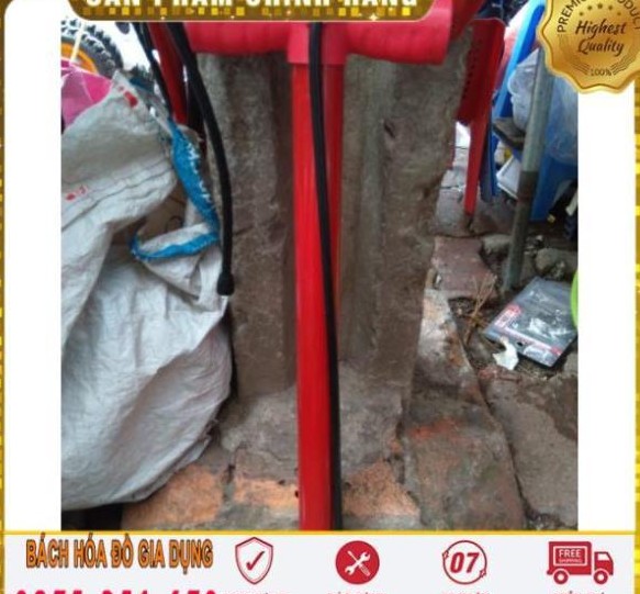 BƠM TAY XE DẠP XE MÁY LOẠI TỐT,MÀU ĐỎ, CÓ BÁN KÈM DÂY BƠM RÒI
